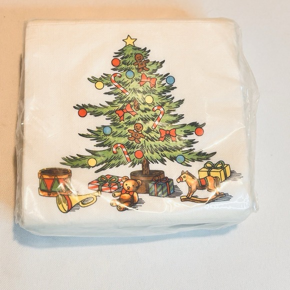Christmas Tree Beverage Napkins Qty80 5"X 5"  ShopKo New - Picture 1 of 3